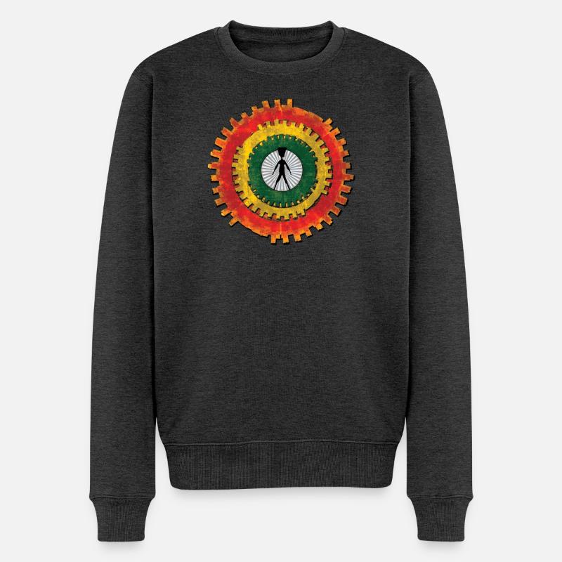 See Jah Light - Männer Premium Bio Pullover - Anthrazit meliert