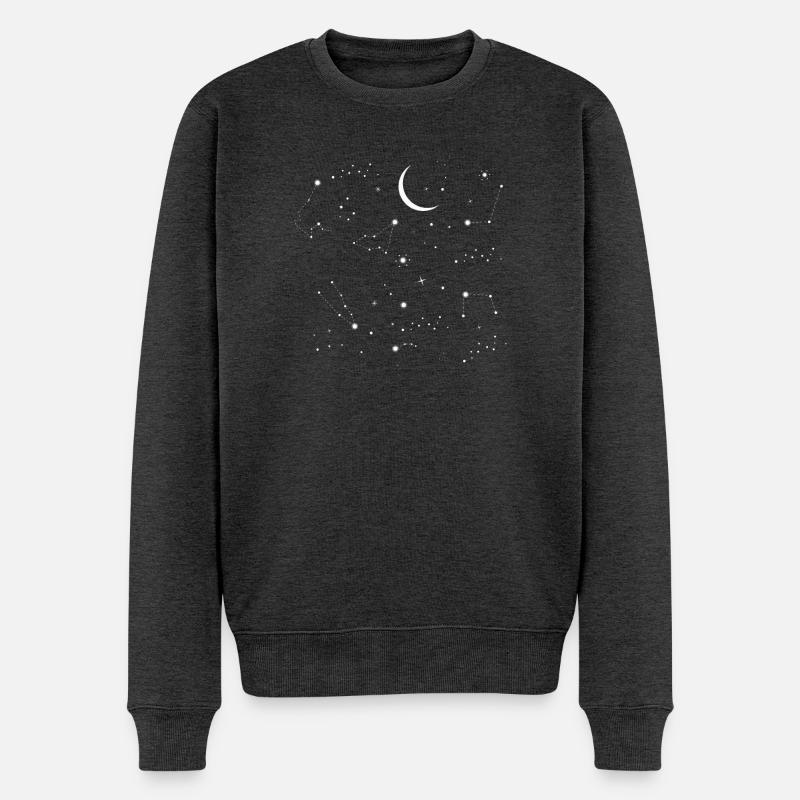 Sterne Konstellationen Weltraum  - Männer Premium Bio Pullover - Anthrazit meliert