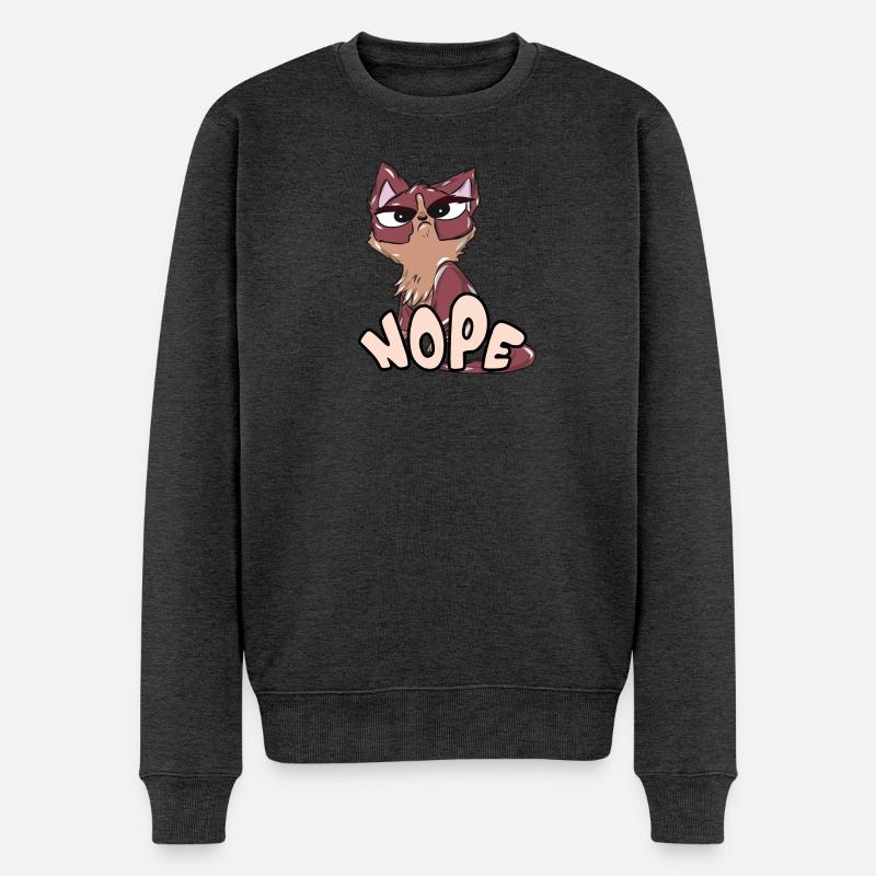 Katze - Männer Premium Bio Pullover - Anthrazit meliert