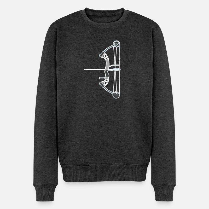 Bogenschießen Compoundbogen - Männer Premium Bio Pullover - Anthrazit meliert