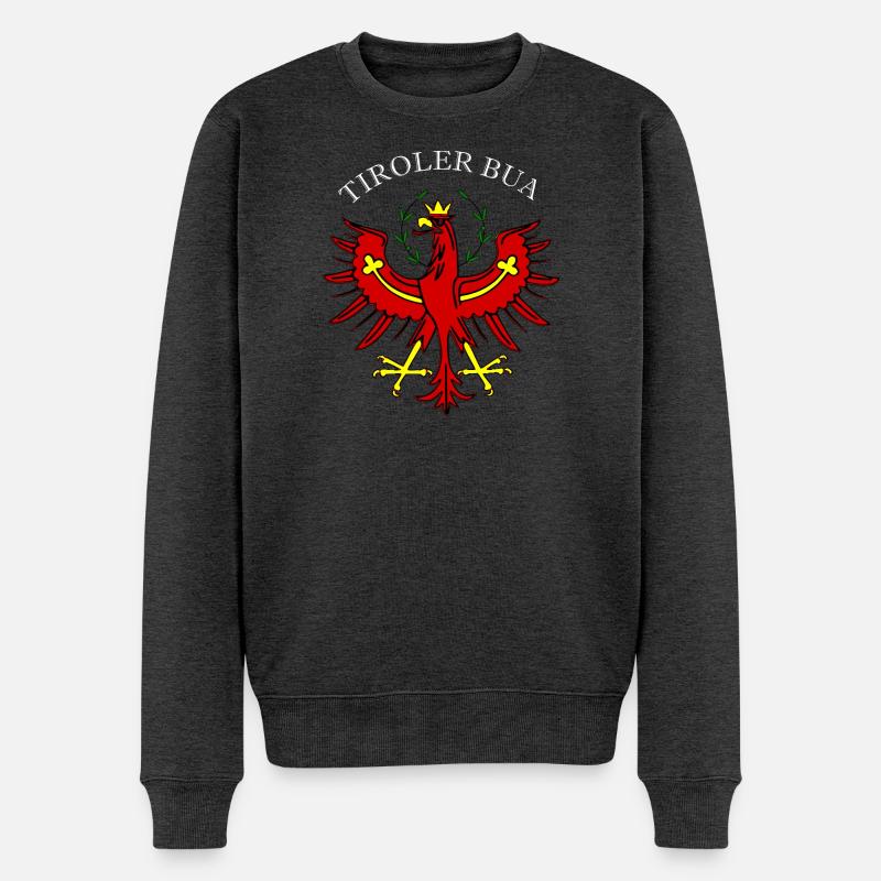 Tiroler Bua Tirol - Männer Premium Bio Pullover - Anthrazit meliert