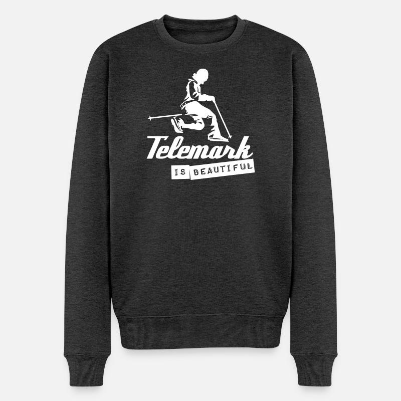 Hemd beautilful2 SPREAD3 - Männer Premium Bio Pullover - Anthrazit meliert