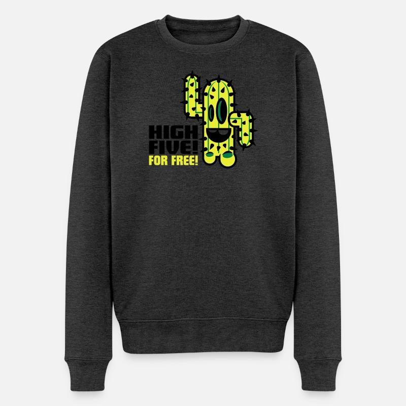 cactus comique - Pull Premium bio Homme - anthracite chiné