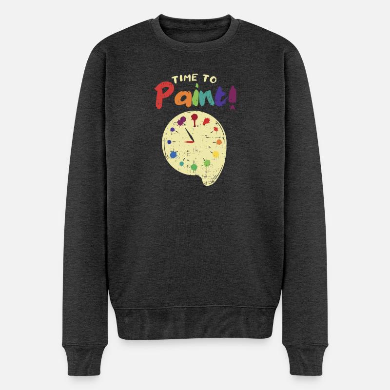 PAINTING: Time To Paint - Männer Premium Bio Pullover - Anthrazit meliert