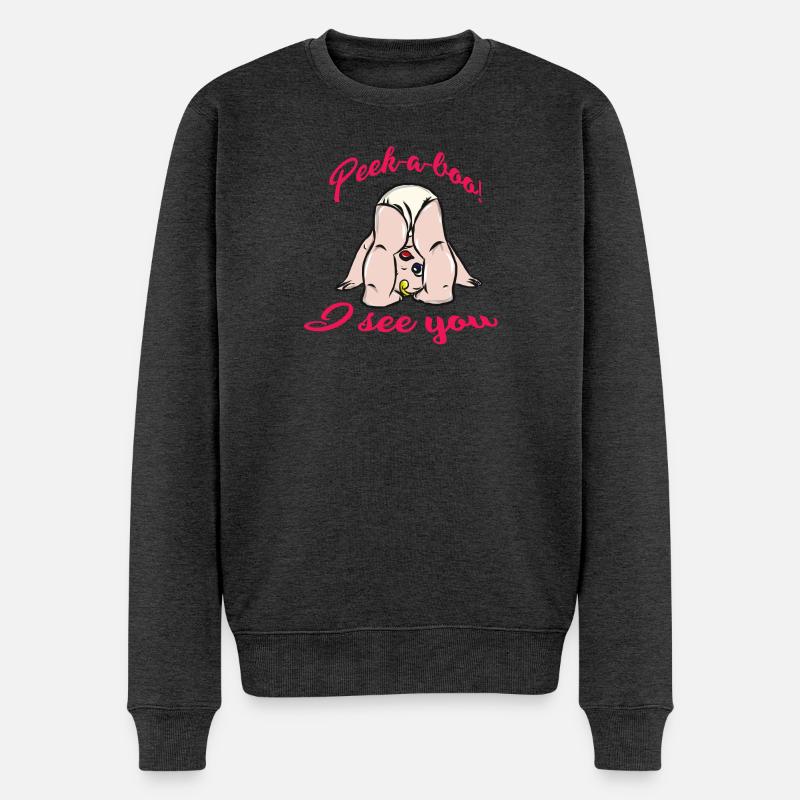 Baby - Männer Premium Bio Pullover - Anthrazit meliert