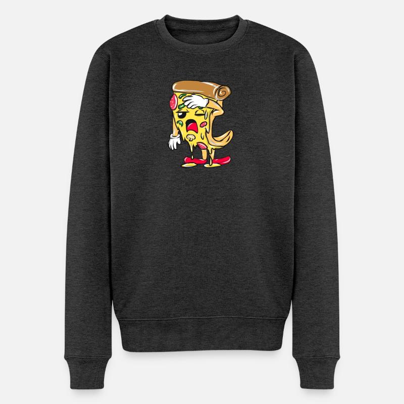Pizza italienisch Essen - Männer Premium Bio Pullover - Anthrazit meliert