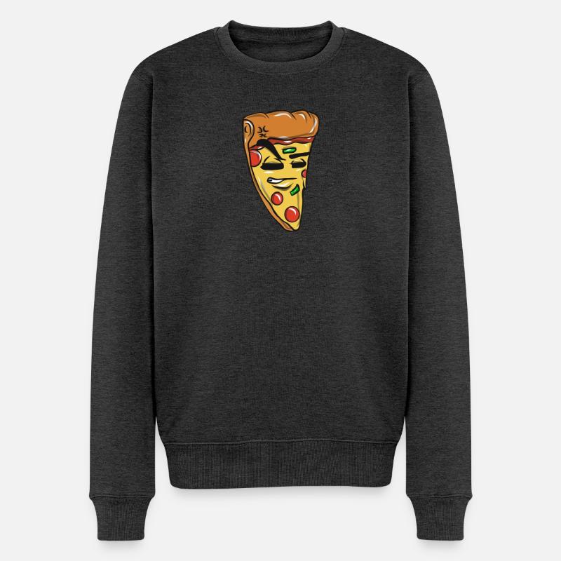 Pizza italienisch Essen - Männer Premium Bio Pullover - Anthrazit meliert