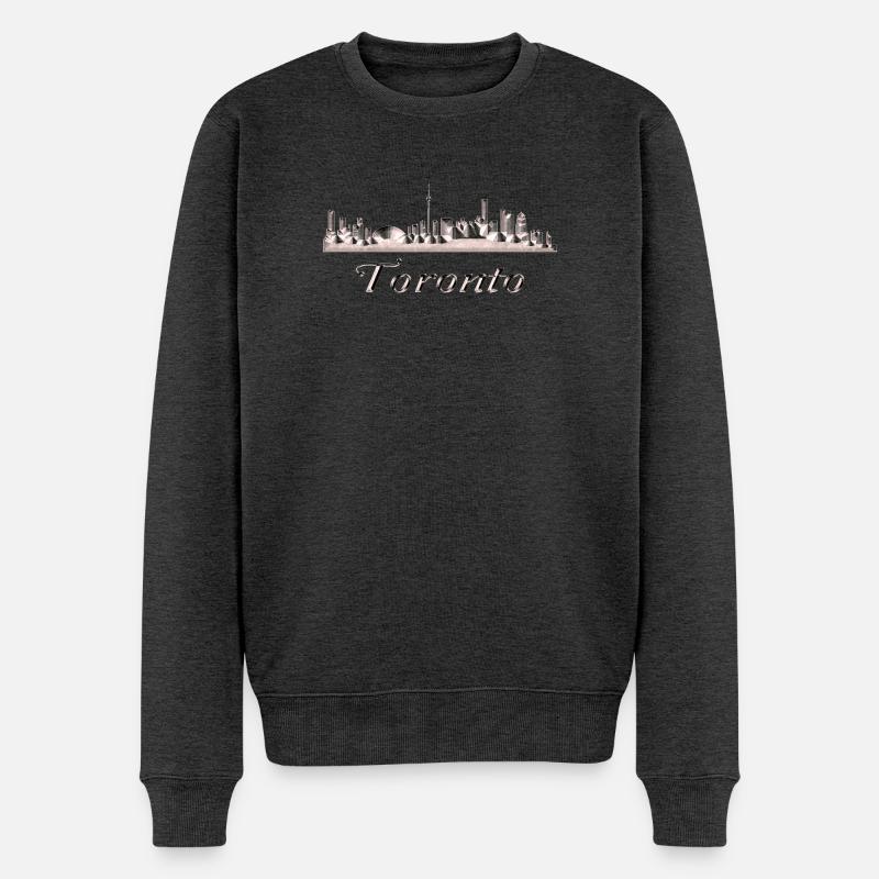 Toronto - Männer Premium Bio Pullover - Anthrazit meliert