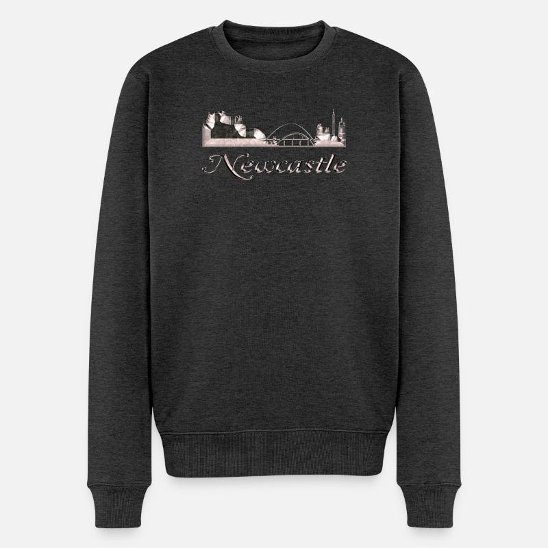 Newcastle - Männer Premium Bio Pullover - Anthrazit meliert