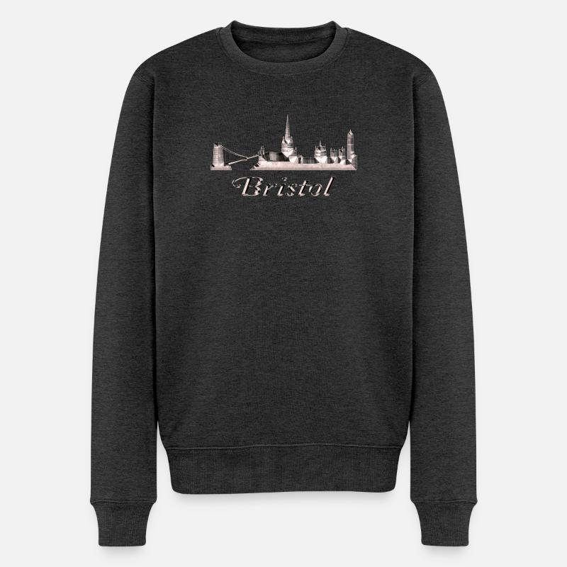 Bristol - Männer Premium Bio Pullover - Anthrazit meliert