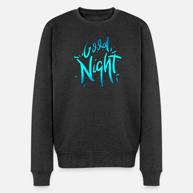 Good Night - Männer Premium Bio Pullover - Anthrazit meliert