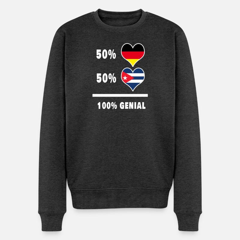 Deutschland und Kuba Genial / Geschenk - Männer Premium Bio Pullover - Anthrazit meliert