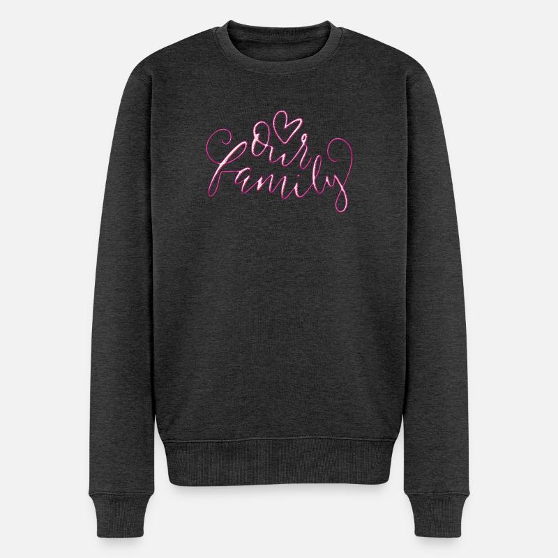 Our Family - Männer Premium Bio Pullover - Anthrazit meliert