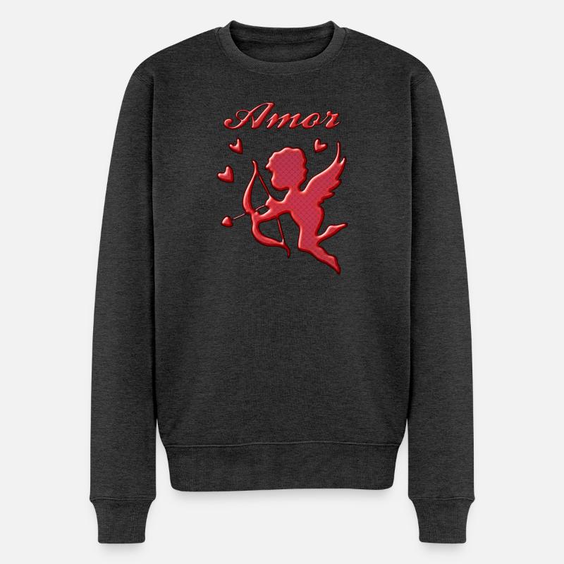 Amor - Männer Premium Bio Pullover - Anthrazit meliert
