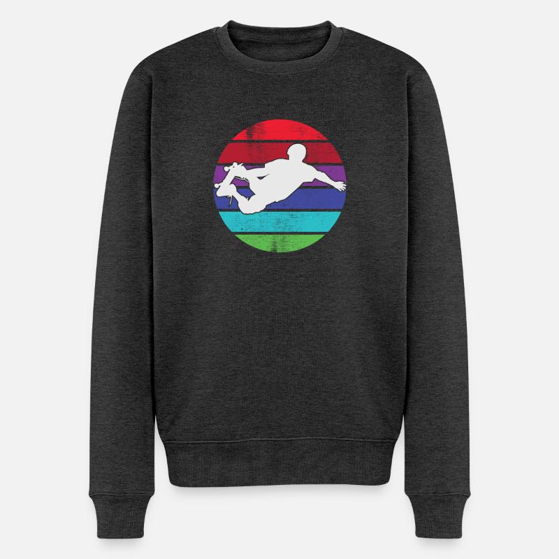 Skateboarding - Skateboarder - Männer Premium Bio Pullover - Anthrazit meliert