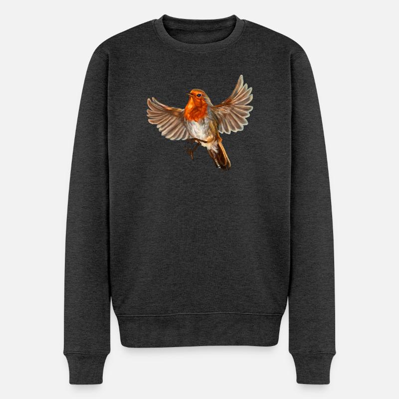 Roter Vogel - Männer Premium Bio Pullover - Anthrazit meliert
