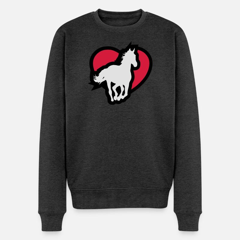 Ein pferd - Männer Premium Bio Pullover - Anthrazit meliert