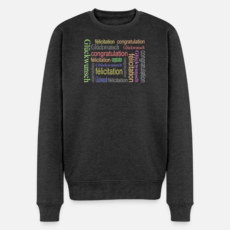 Glückwünsche Text Design - Männer Premium Bio Pullover - Anthrazit meliert