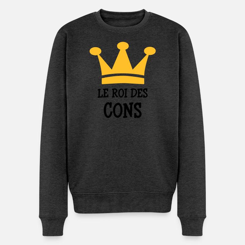 Der König von Cons - Männer Premium Bio Pullover - Anthrazit meliert