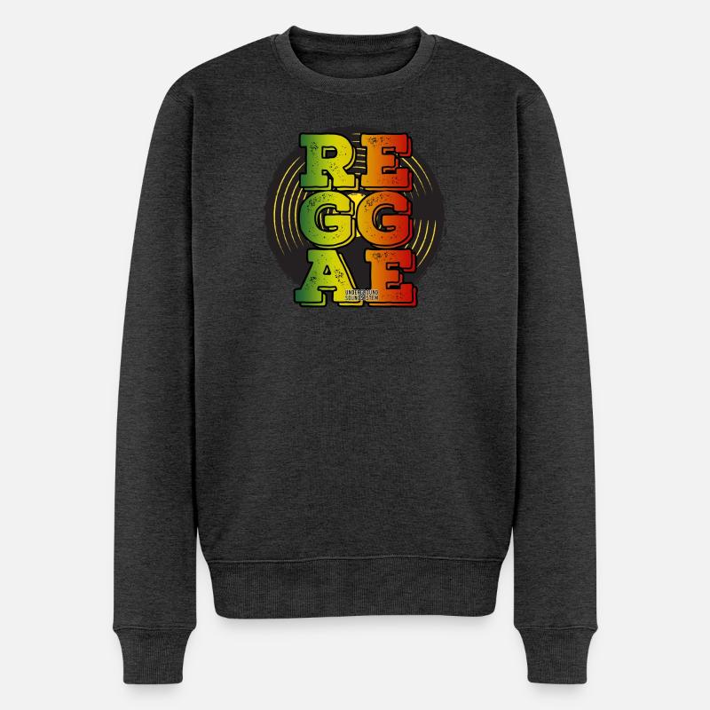 Reggae Neonfarben Logo - Männer Premium Bio Pullover - Anthrazit meliert