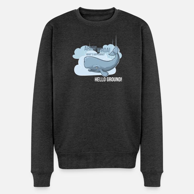 Hello Ground! - Männer Premium Bio Pullover - Anthrazit meliert