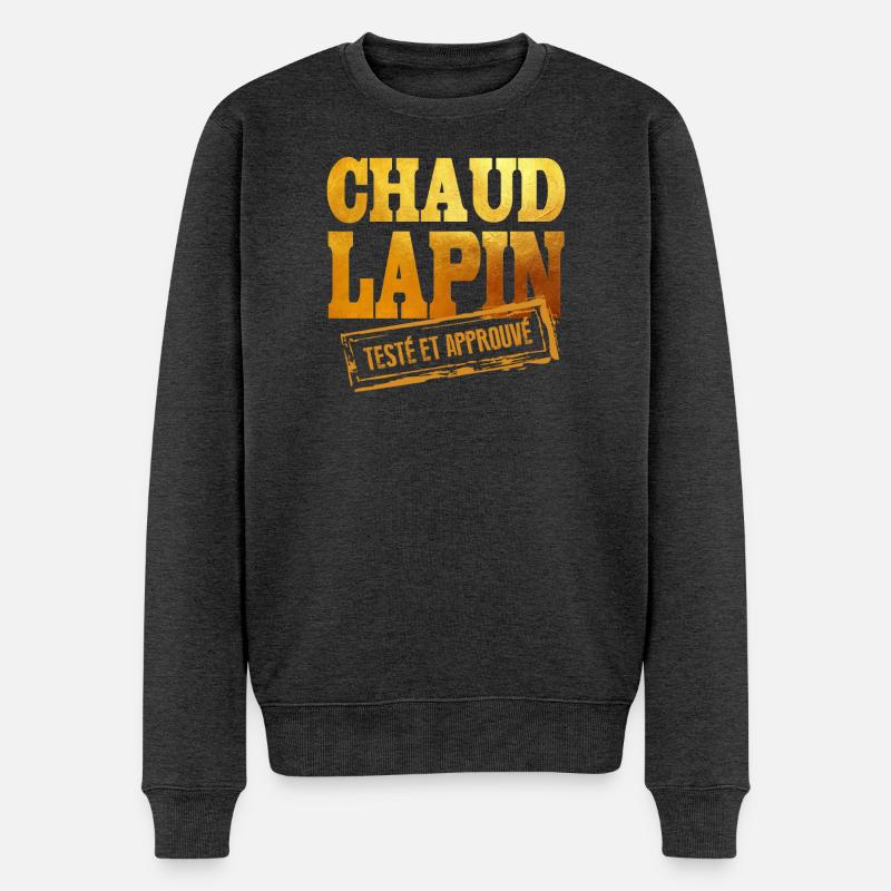 Chaud La Pin Texte Approve Graphic - Pull Premium bio Homme - anthracite chiné