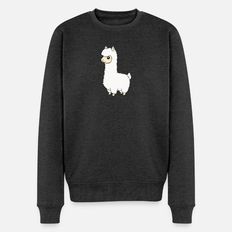 Lama - Männer Premium Bio Pullover - Anthrazit meliert