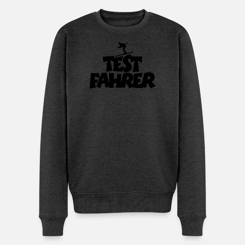 Skifahrer Wintersportler Testfahrer - Männer Premium Bio Pullover - Anthrazit meliert