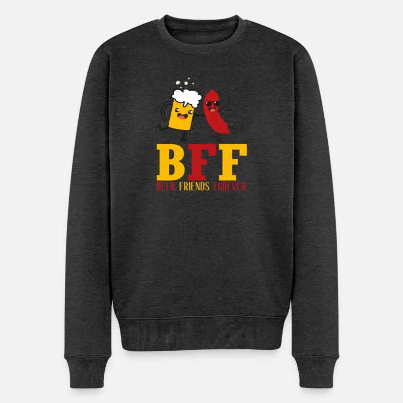 Beer Friends Forever - Männer Premium Bio Pullover - Anthrazit meliert