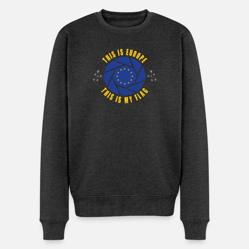 Europa Design / Flagge Europäer Brüssel - Männer Premium Bio Pullover - Anthrazit meliert