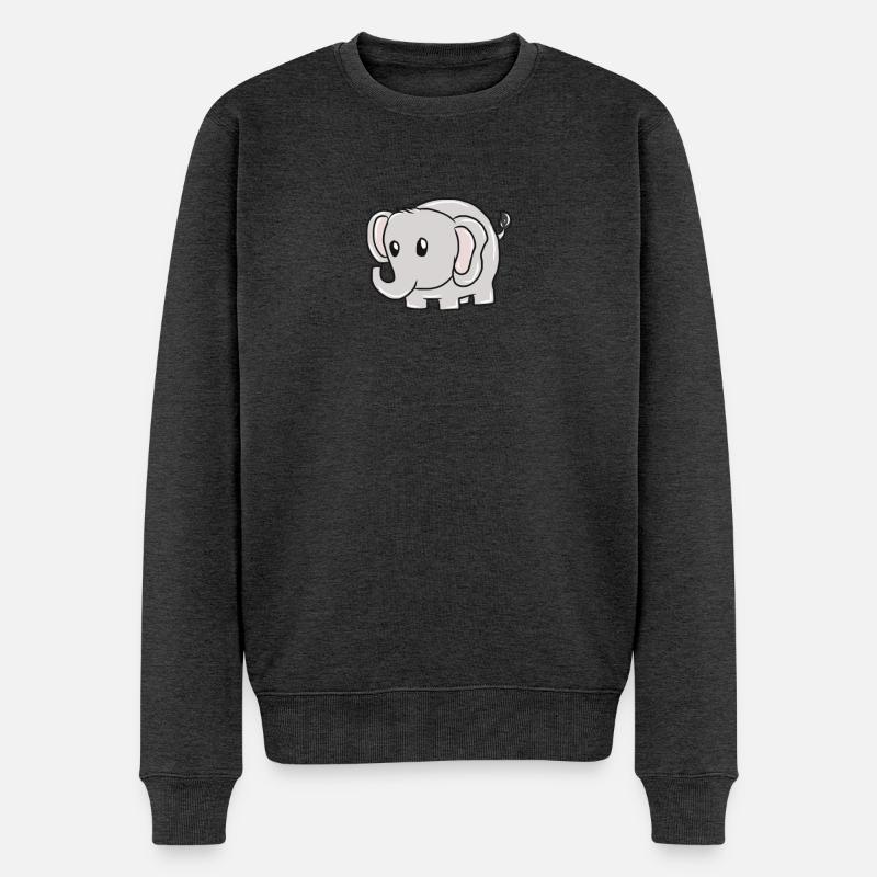 Elefant - Männer Premium Bio Pullover - Anthrazit meliert