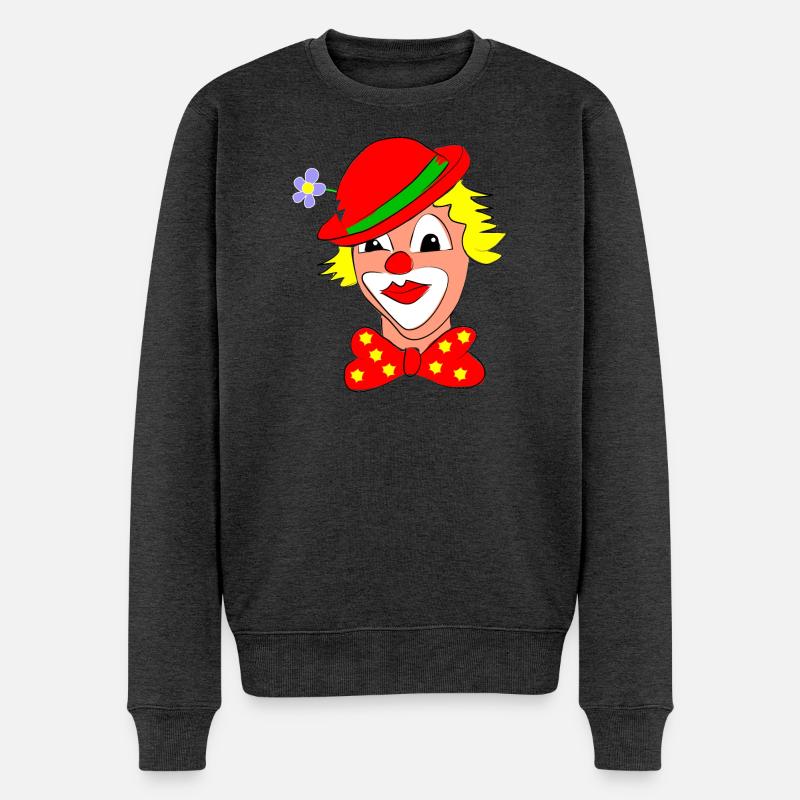 clown karneval lustig - Männer Premium Bio Pullover - Anthrazit meliert