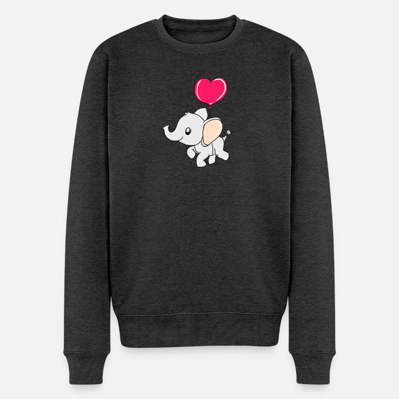 Elefant - Männer Premium Bio Pullover - Anthrazit meliert