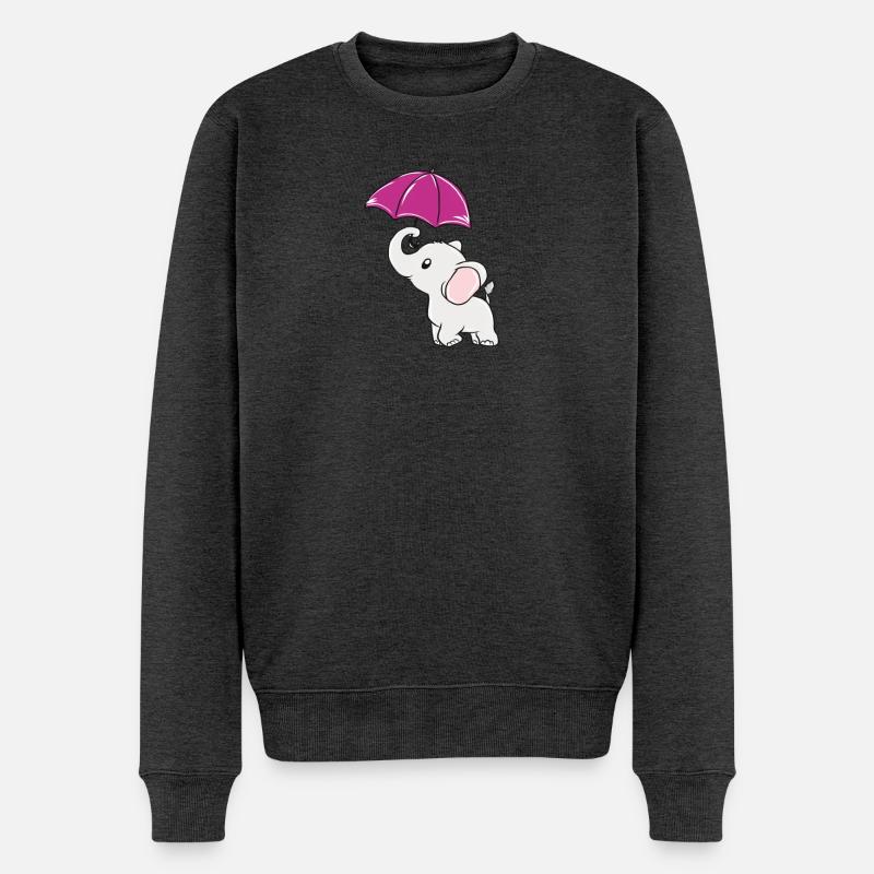 Elefant - Männer Premium Bio Pullover - Anthrazit meliert