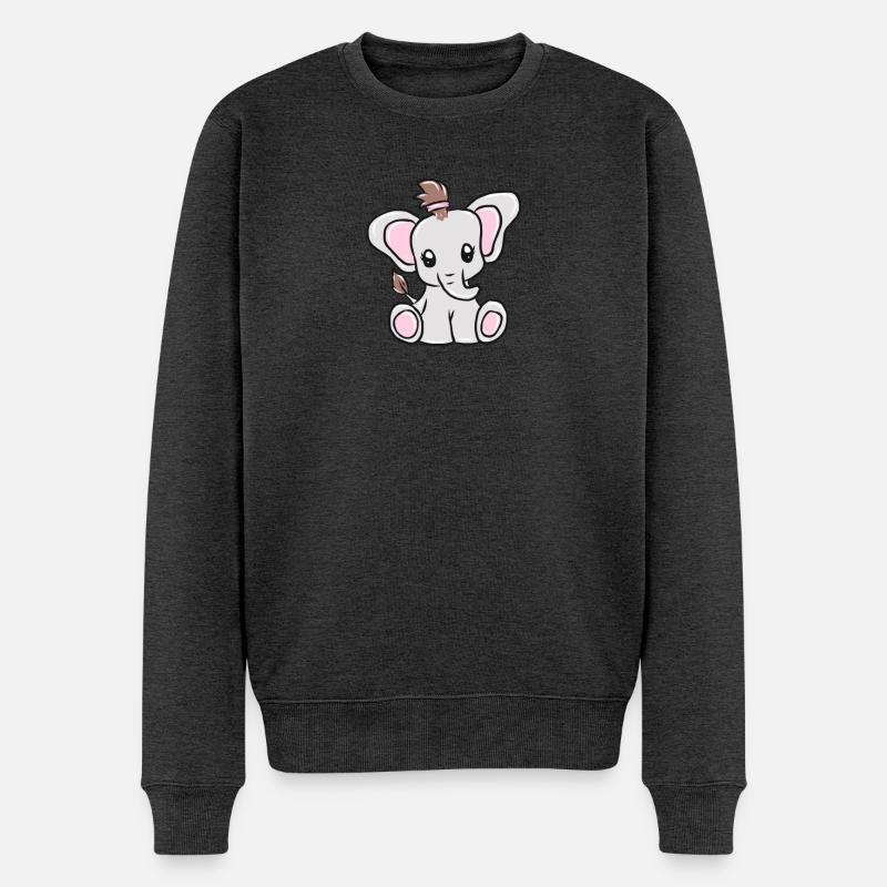 éléphant - Pull Premium bio Homme - anthracite chiné