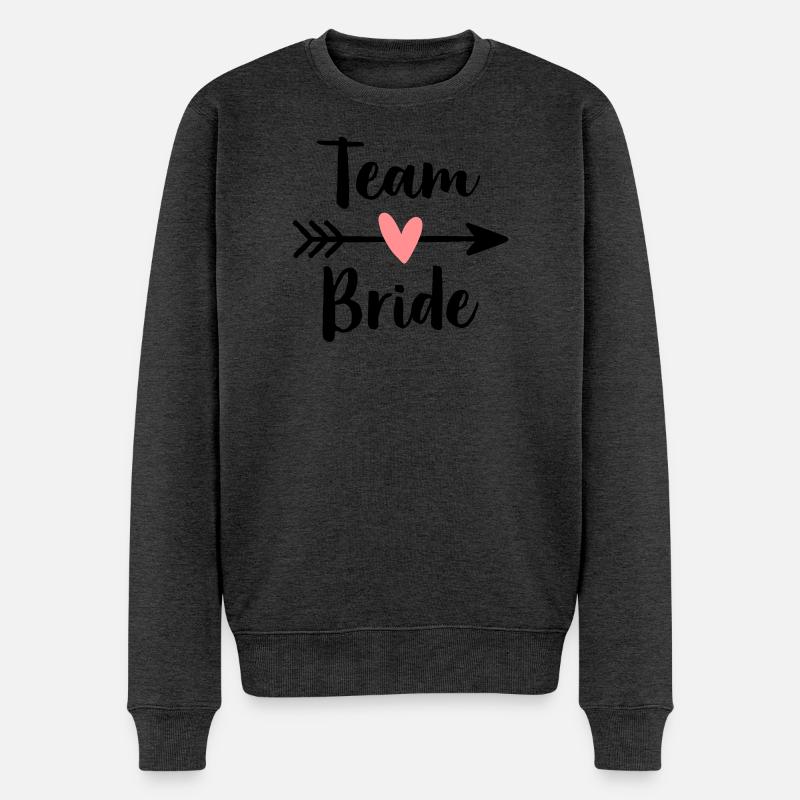 Team Bride Herz Amor Pfeil Junggesellinnenabschied - Männer Premium Bio Pullover - Anthrazit meliert