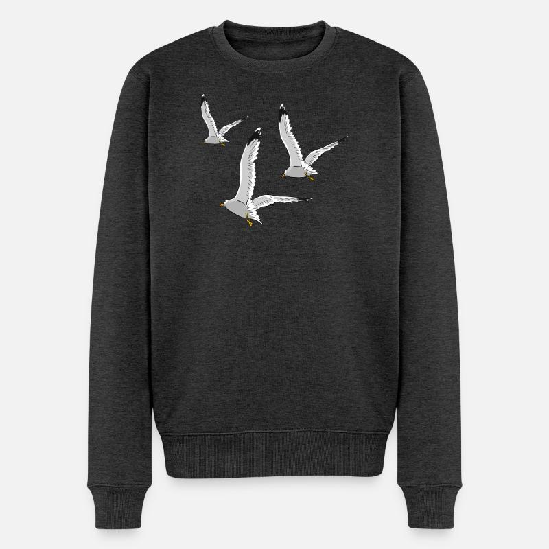moewe vogel strand urlaub - Männer Premium Bio Pullover - Anthrazit meliert