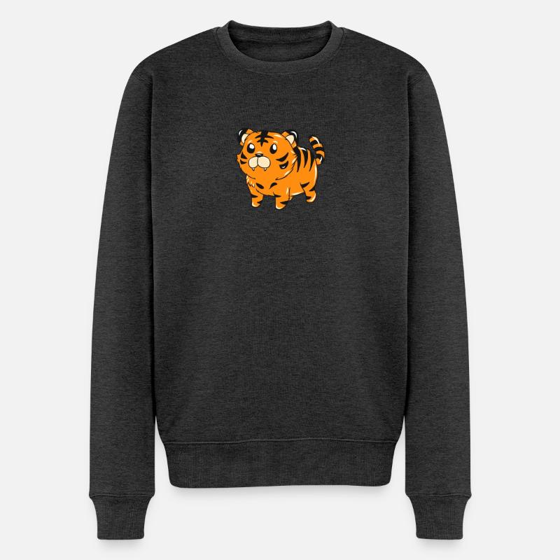 Tiger - Männer Premium Bio Pullover - Anthrazit meliert