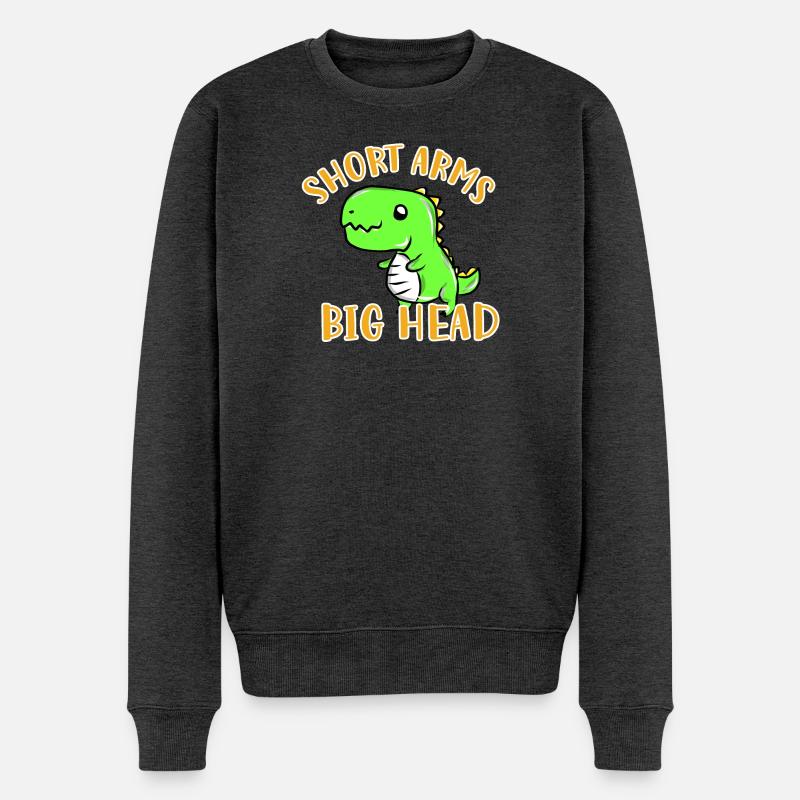 T-Rex - Männer Premium Bio Pullover - Anthrazit meliert