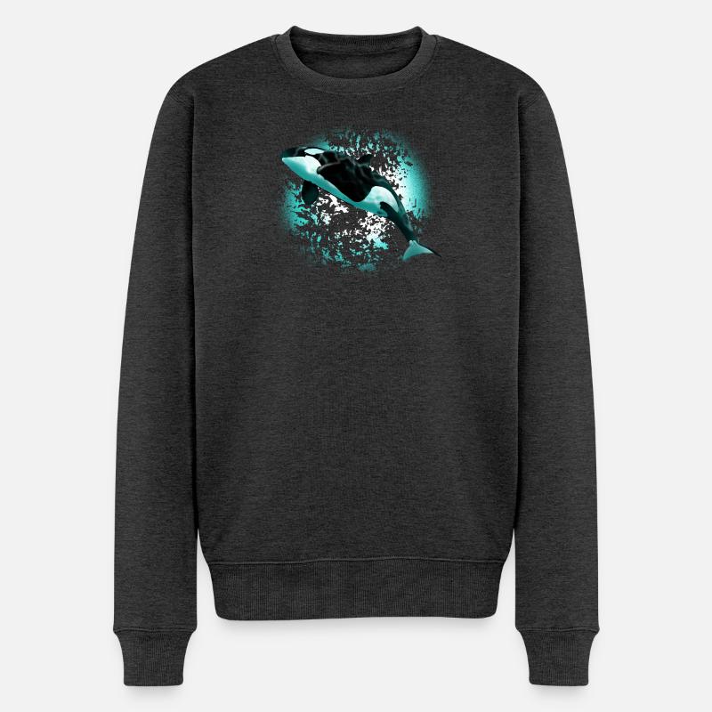 Orca - Männer Premium Bio Pullover - Anthrazit meliert