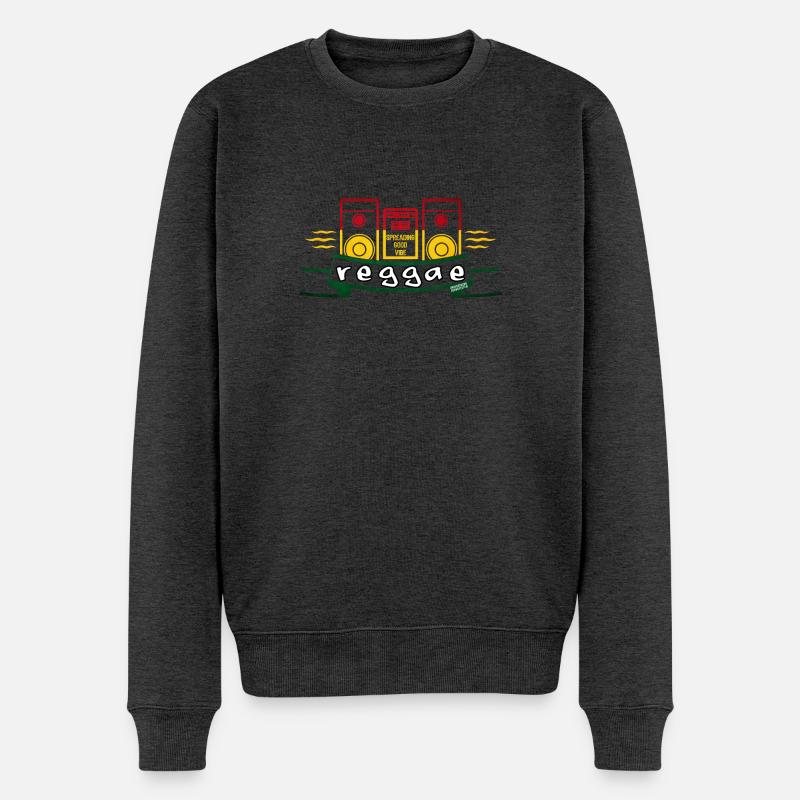 Bannière Reggae Sound System - Pull Premium bio Homme - anthracite chiné