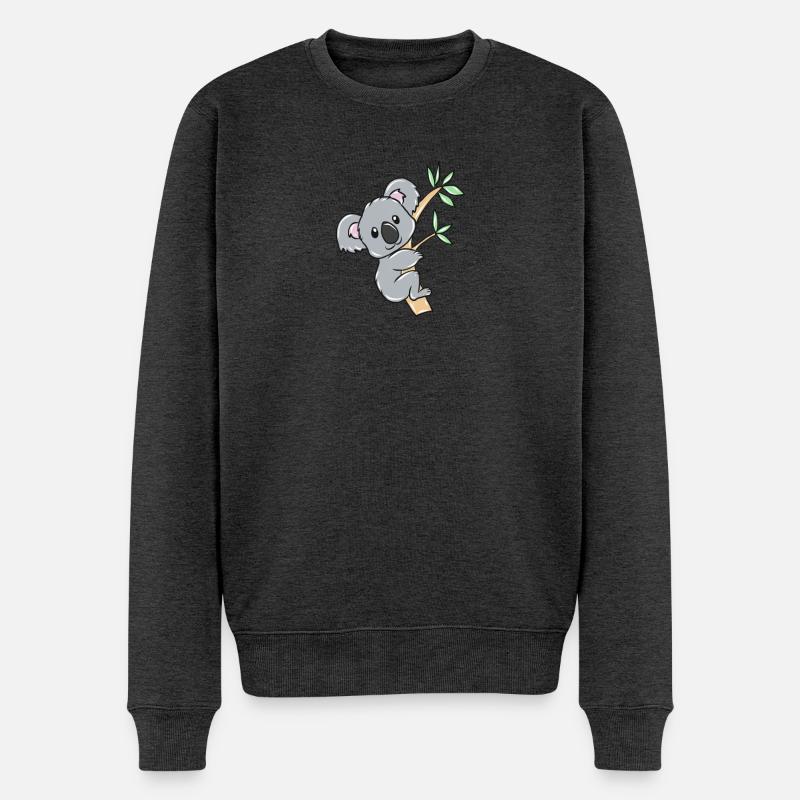 Koala - Männer Premium Bio Pullover - Anthrazit meliert