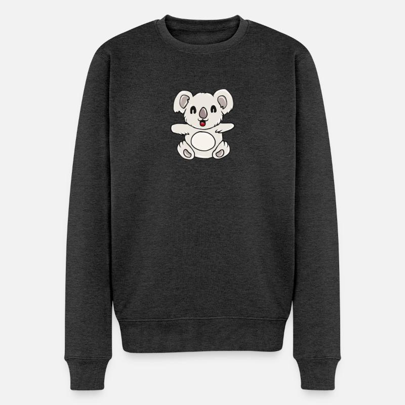 Koala - Männer Premium Bio Pullover - Anthrazit meliert