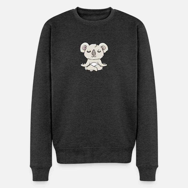 Koala - Männer Premium Bio Pullover - Anthrazit meliert