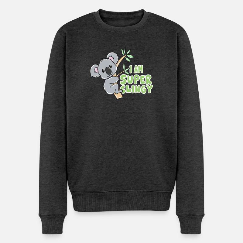 Koala - Männer Premium Bio Pullover - Anthrazit meliert
