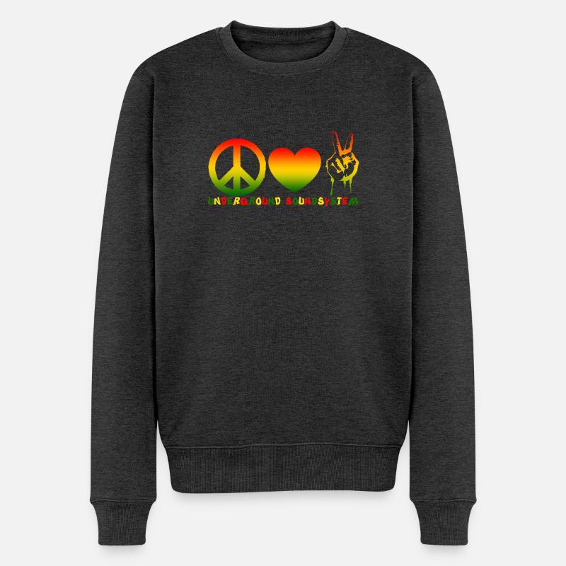 Système de son Peace Love - Pull Premium bio Homme - anthracite chiné