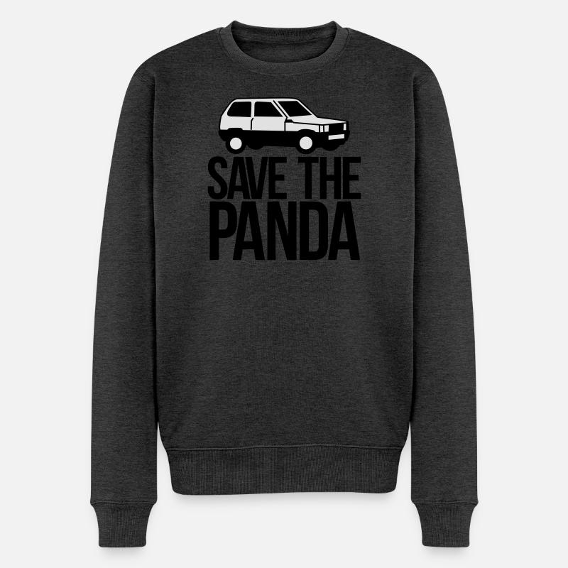 save the panda - Männer Premium Bio Pullover - Anthrazit meliert