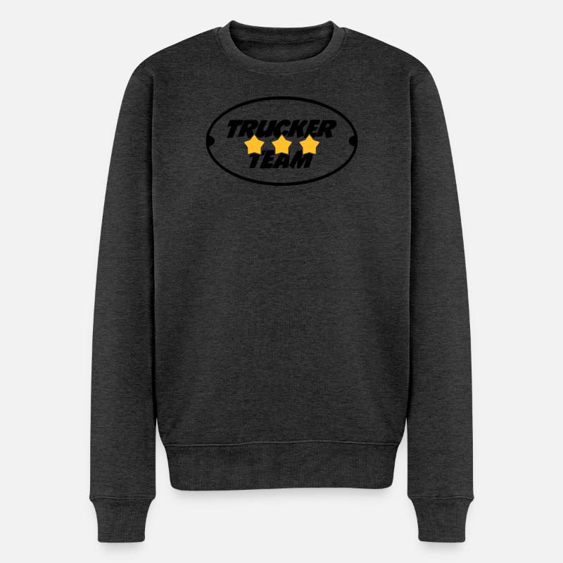 Trucker Team - Männer Premium Bio Pullover - Anthrazit meliert