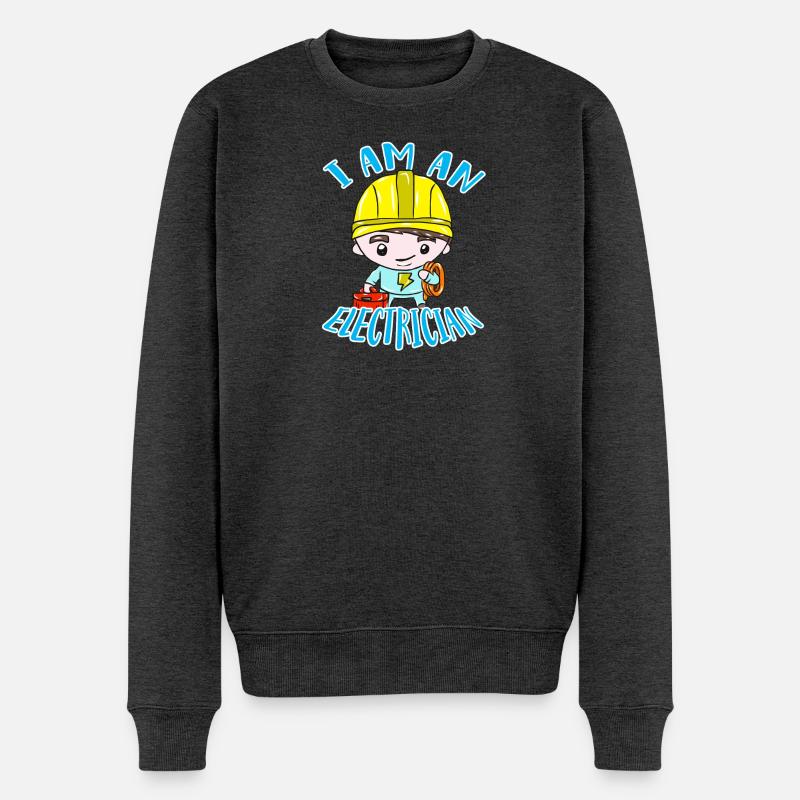 Elektriker - Männer Premium Bio Pullover - Anthrazit meliert