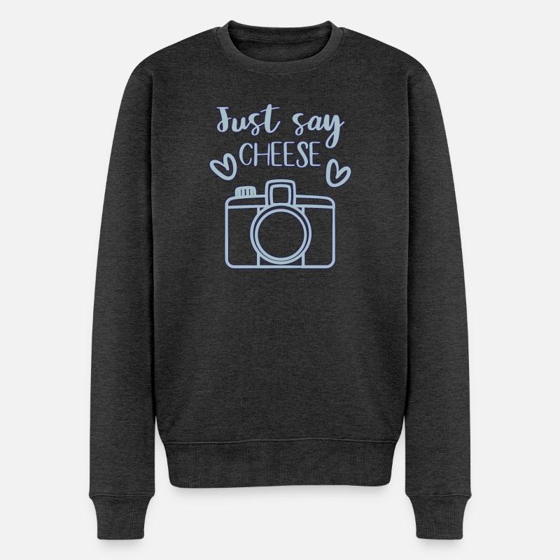 Fotographie Kamera - Männer Premium Bio Pullover - Anthrazit meliert